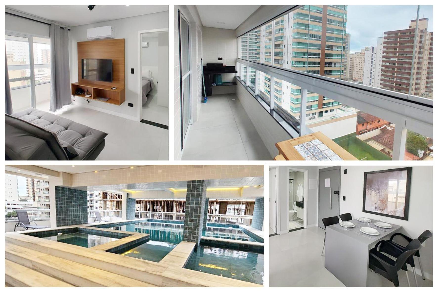 Apto Com Lazer Completo, Piscina, Ar, Mercadinho E Pet Friendly A 1 Min Da Praia Praia Grande (Santos) Exterior foto