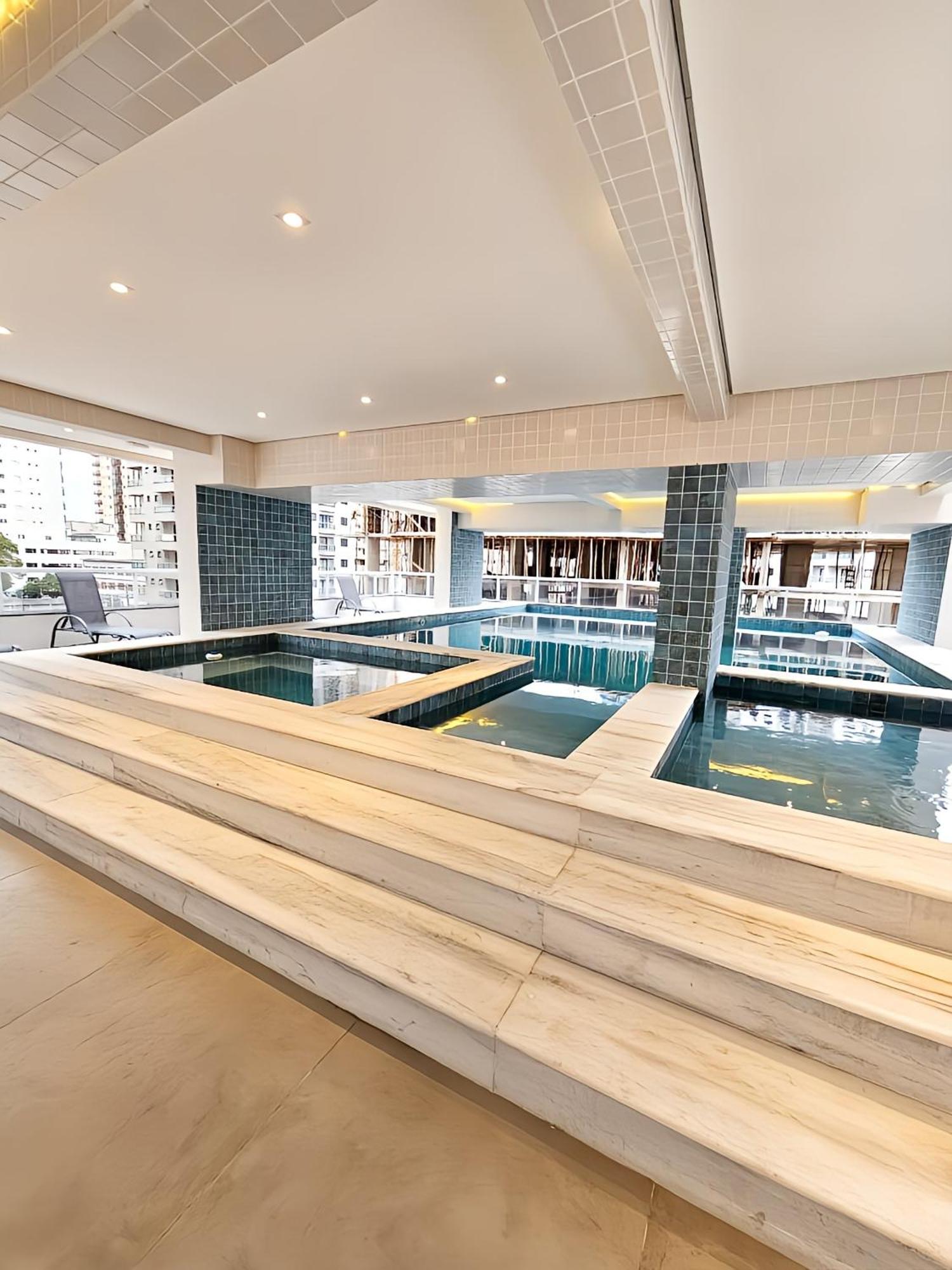 Apto Com Lazer Completo, Piscina, Ar, Mercadinho E Pet Friendly A 1 Min Da Praia Praia Grande (Santos) Exterior foto